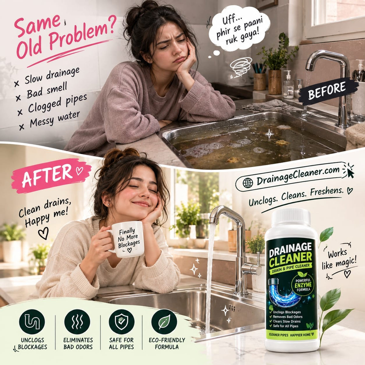 Instant Drainage Cleaner Powder (PACK OF 3) Bumper Offer 60% OFF