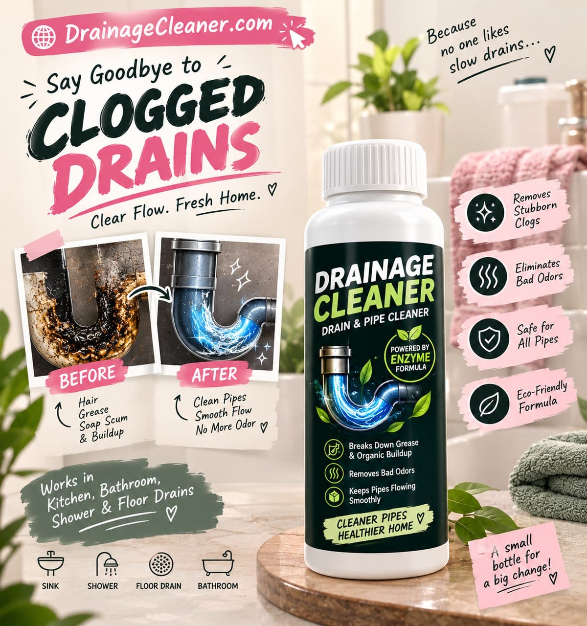 Instant Drainage Cleaner Powder (PACK OF 3) Bumper Offer 60% OFF